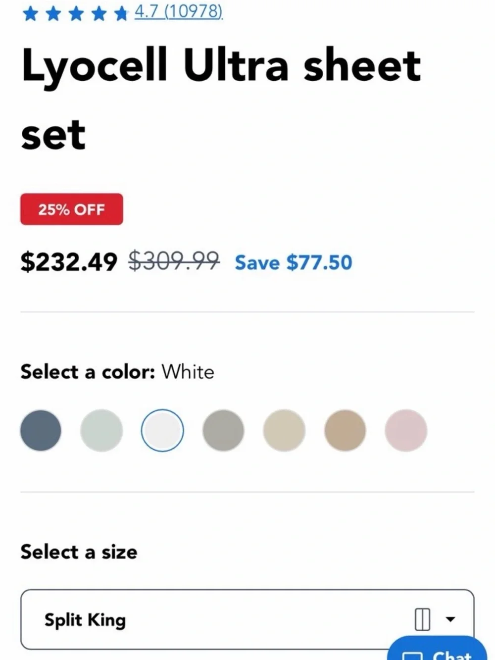 Brand new never opened Lyocell Ultra sheet set by Sleep Number WHITE split king